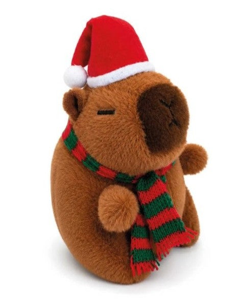 Christmas Capybaras Plushie with Santa Hat and Scarf