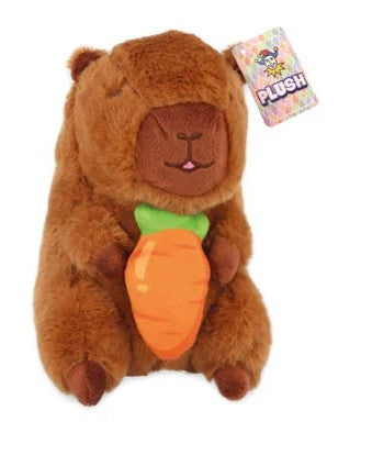 Capybara Carrot Plushie – 17cm Soft Toy