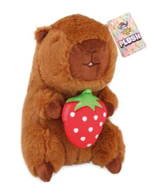 Capybara Strawberry Plushie – 17cm Soft Toy