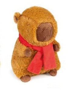 Christmas Capybara with Red Scarf